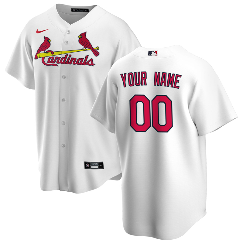 2020 MLB Men St. Louis Cardinals Nike White Home 2020 Replica Custom Jersey 1